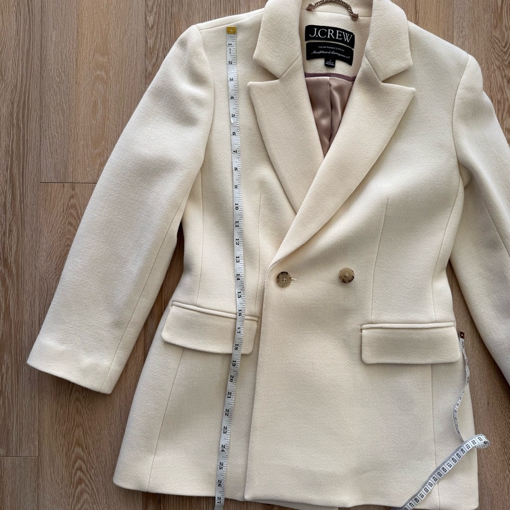 J.Crew White Blazer Jacket in Italian Double Cloth Wool - Picture 6 of 9